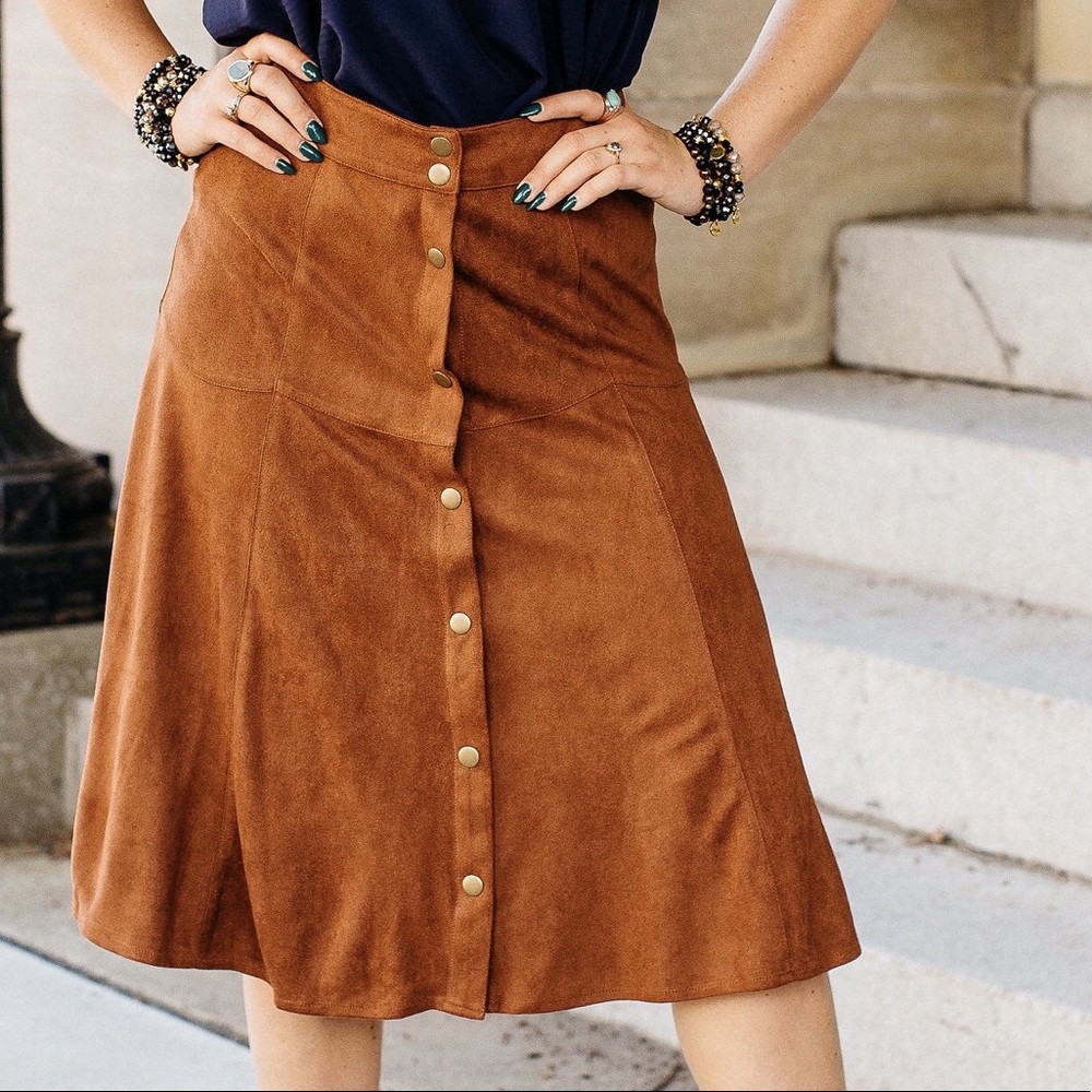 Cappucino Button-Down Skirt